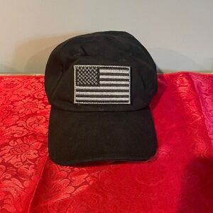 Condor Black Tactical Hunting Mesh Strapback Cap Hat w/ American Flag Patch